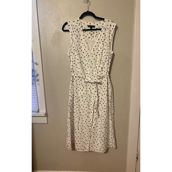 Banana Republic Linen-Cotton Wrap Dress Size 12 NWOT - Picture 2 of 8